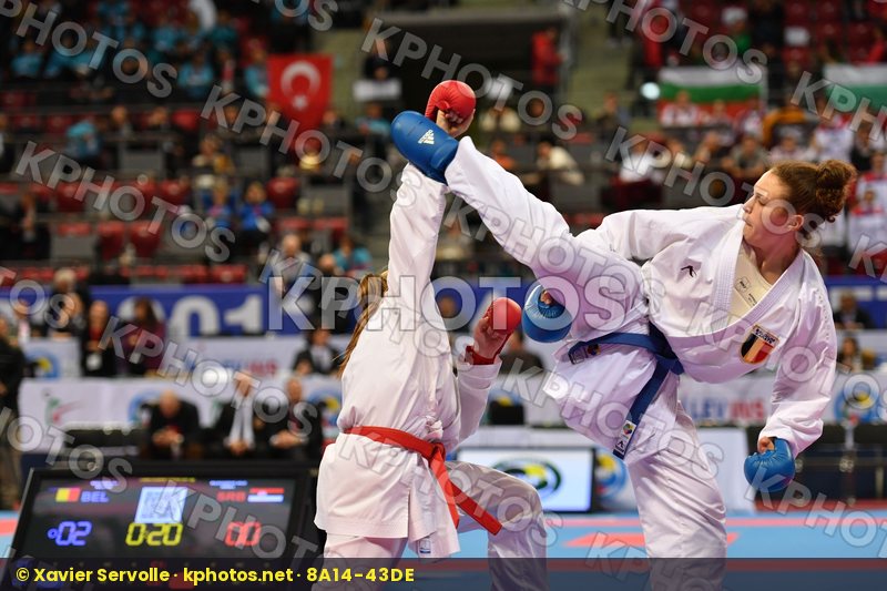 Belgium, Brognon Eva, Cadet kumite female 54+ kg, Milovanovic An