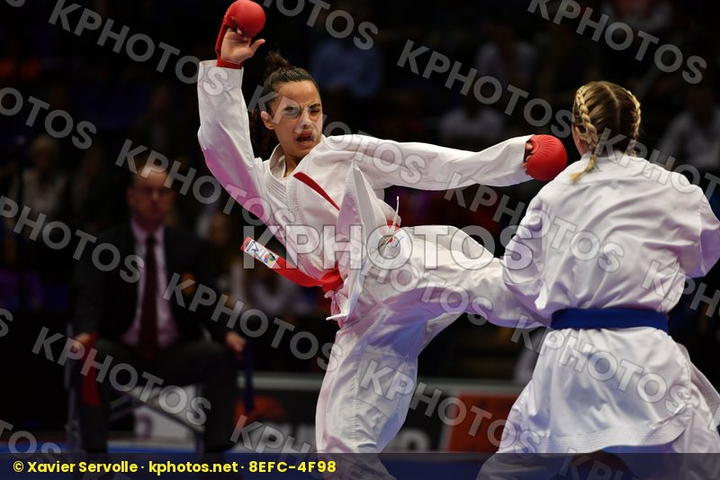 Female kumite -50 kg France Morocco Recchia Alexandra Sayah Aich
