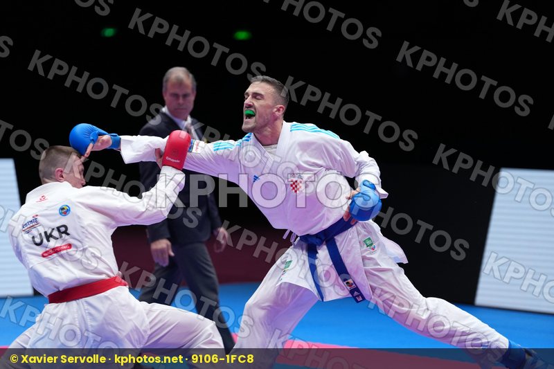 CHOBOTAR VALERII (UKRAINE) vs KVESIC IVAN (CROATIA) in Male Kumite -84 Kg - Final Bout