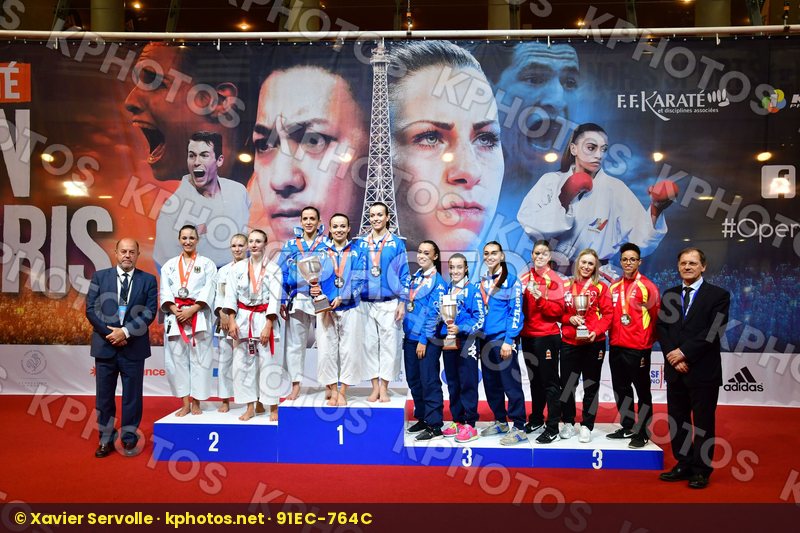 Female Team Kata Germany Italy podium Spain