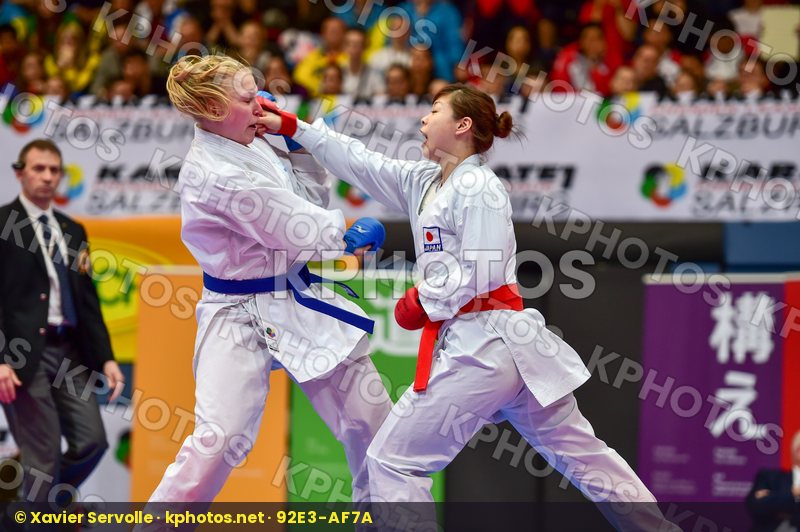 female kumite 68+ kg finland Hirota Japan kuusisto helena uekusa