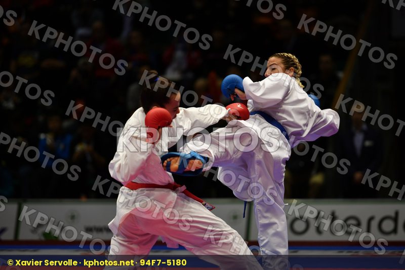 Female kumite -50 kg France Morocco Recchia Alexandra Sayah Aich
