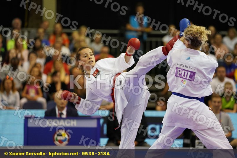 bronze match Female Kumite -50kg Nowakowska Madgalena Ozcelik Serap Poland Turkey