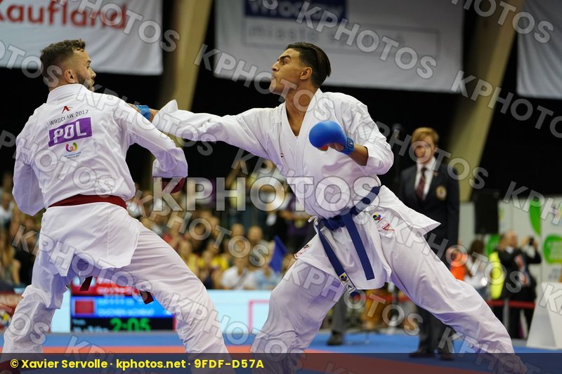 Babos Michal bronze match Male Kumite +84kg Morrocco Ouchen Achraf Poland