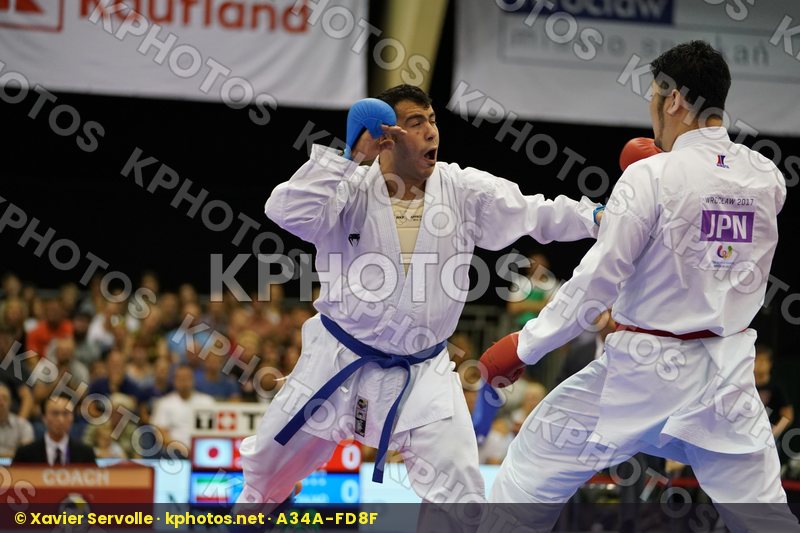 Ganjzadeh Sajad Gold match Iran Islamic Republic of Japan Kagawa Hideyoshi Male Kumite +84kg