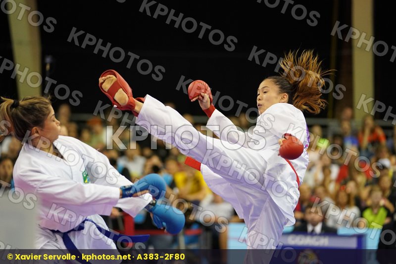 Brazil Chinese Taipei Female Kumite -55kg Gold match Kumizaki Valeria Wen Tzu-Yun