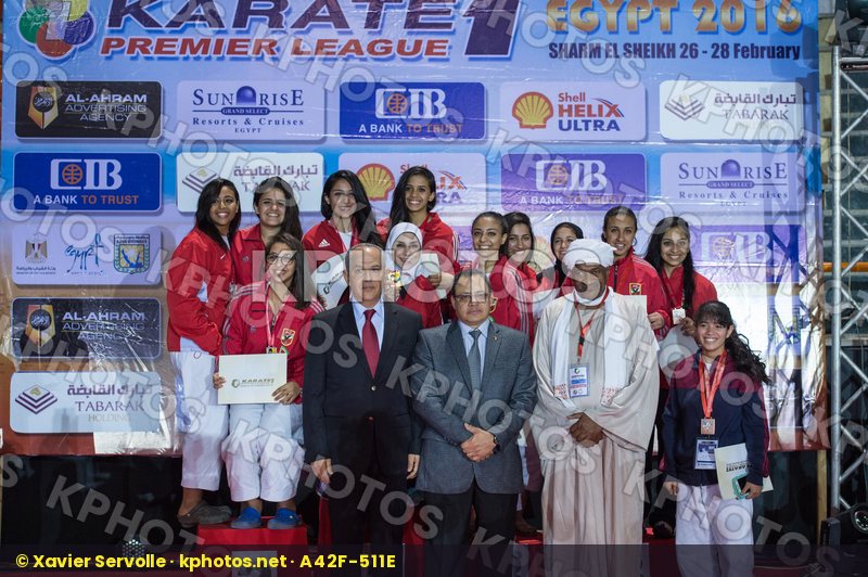 Egypt female kata podium team