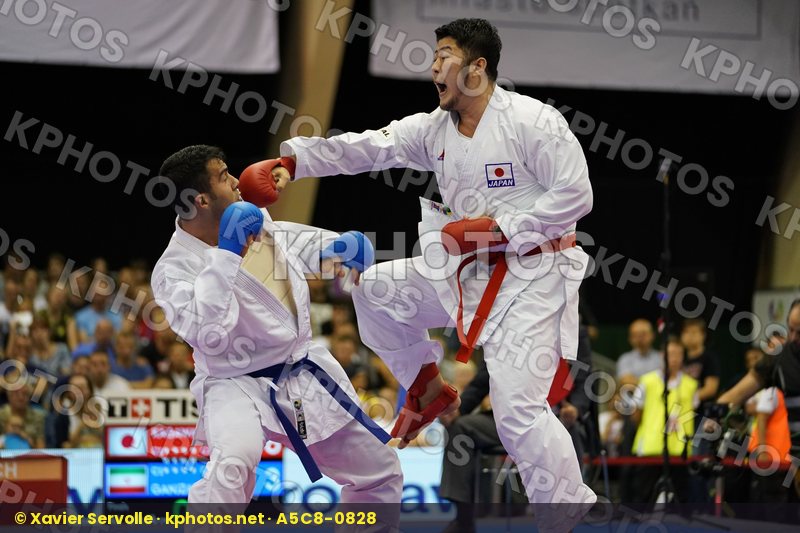 Ganjzadeh Sajad Gold match Iran Islamic Republic of Japan Kagawa Hideyoshi Male Kumite +84kg