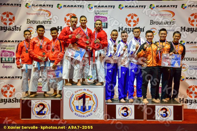 France Indonesia Malaysia Male Team Kata Morocco podium