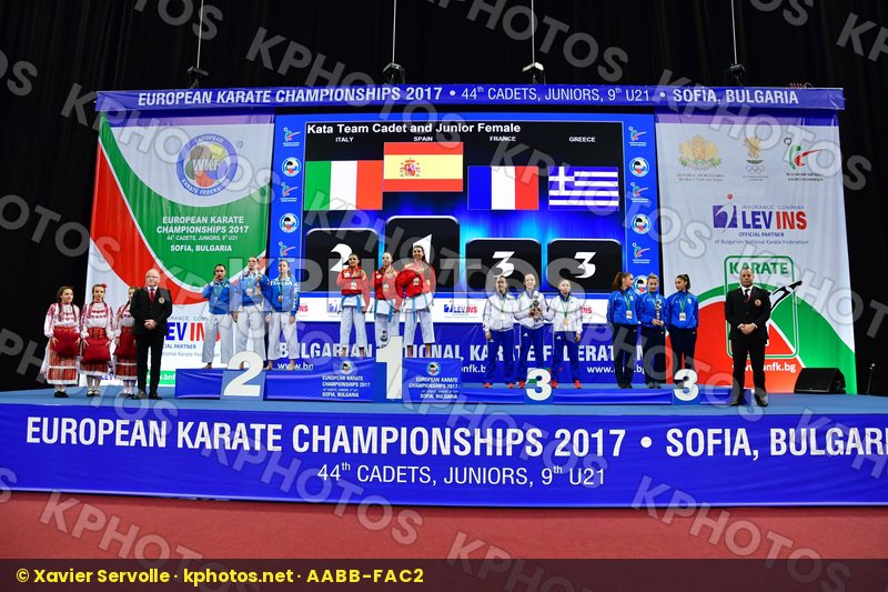 France Greece Italy Kata team cadet and junior female Spain