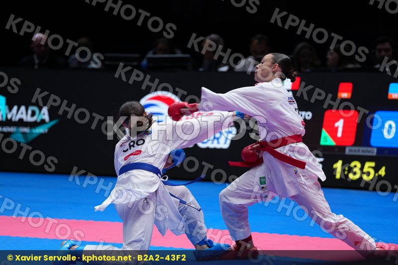 PERFETTO ERMINIA (ITALY) vs SGARDELLI EMA (CROATIA) in Female Kumite -50 Kg - Final Bout