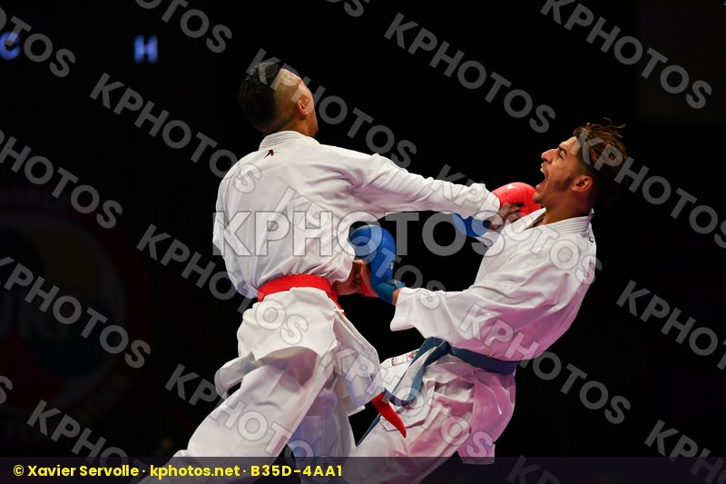Male kumite -60 kg Morocco Takzima Aymane Taoussi Mohammed