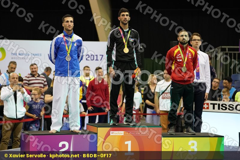 Azerbaijan Farzaliyev Firdosi Gomez Garcia Matias Iran Islamic Republic of Male Kumite -60kg Mehdizadeh Amir podium Spain