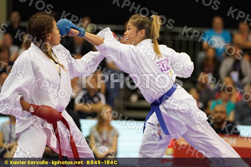 Brazil Female Kumite -55kg France Kumizaki Valeria Thouy Emilie