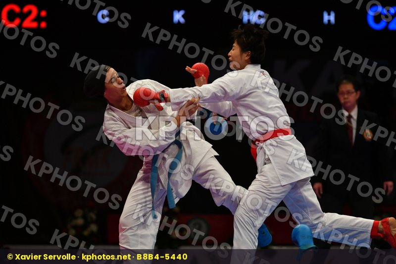 China Female kumite -61 kg Karchali  Najlae Morocco Yin Xiaoyan
