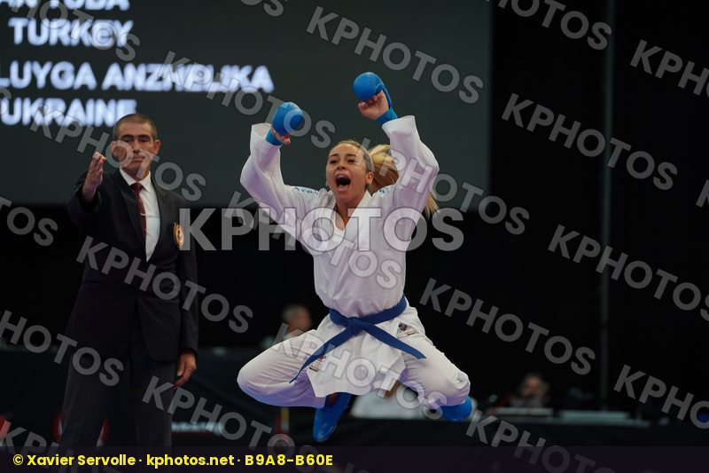 Female kumite -55 kg happy Terluyga Anzhelika Turkey Ukraine Yak