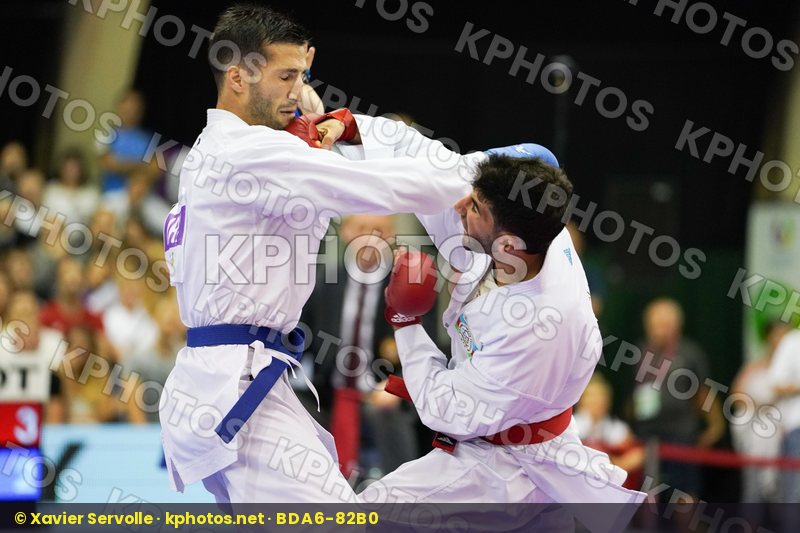Azerbaijan Farzaliyev Firdosi Gold match Iran Islamic Republic of Male Kumite -60kg Mehdizadeh Amir