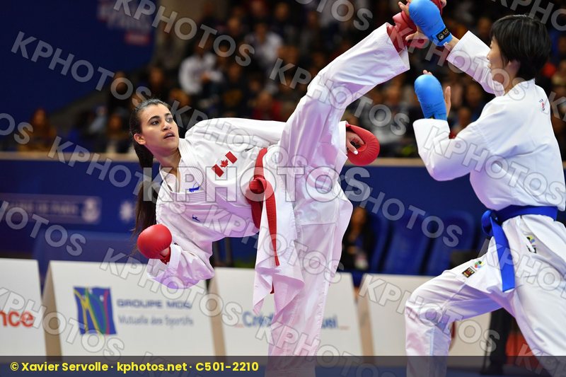 Canada China Female kumite -61 kg Jumaa Haya Yin Xiaoyan