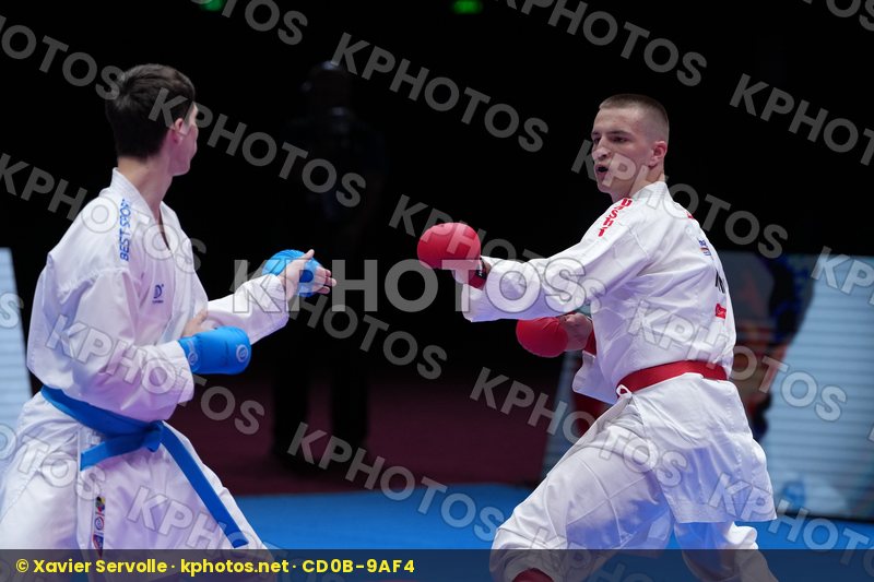 MIKULIC NEMANJA (MONTENEGRO) vs SHARAFUTDINOV ERNEST (EKF-1) in Male Kumite -75 Kg - Final Bout