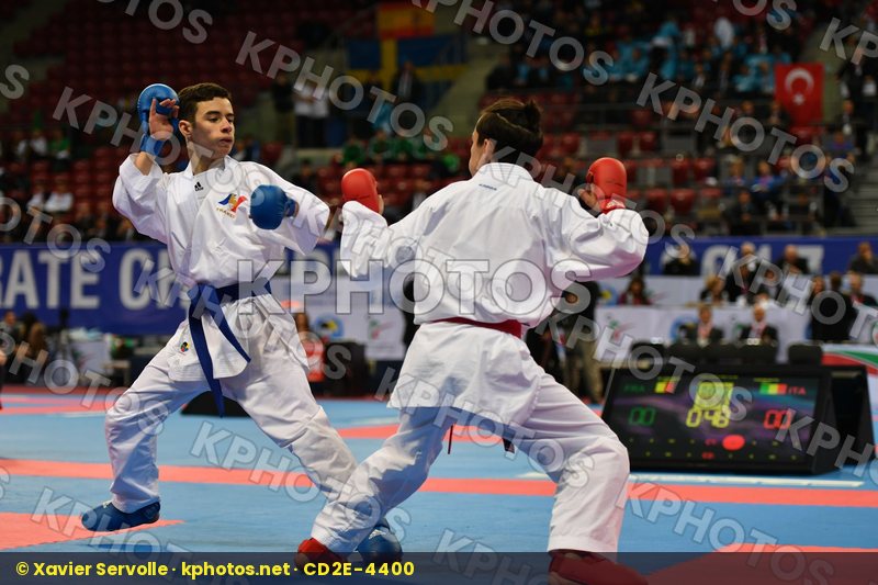 Cadet kumite male -52 kg, Ciarloni Mattia, El yazidi Bilal, Fran