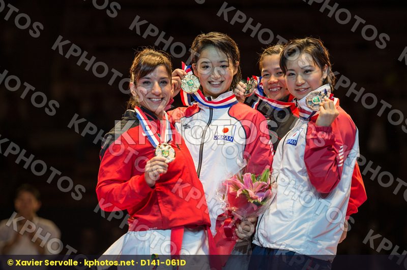 female Hirota Shimizu Kiyou Iwamoto Emiri Japan kata podiums San