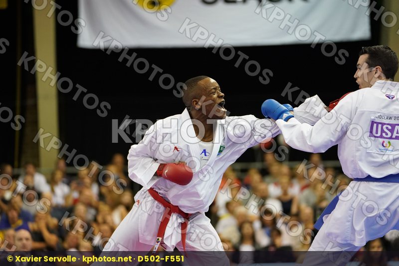 Brazil bronze match Male Kumite -75kg Scott Thomas USA Verissimo Hernanit