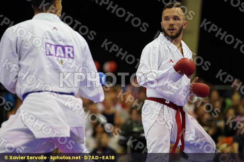 Babos Michal bronze match Male Kumite +84kg Morrocco Ouchen Achraf Poland