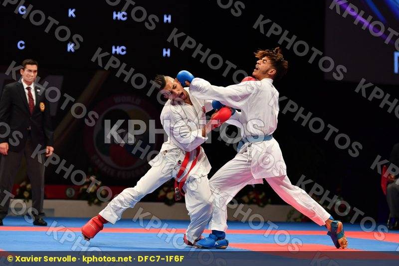 Male kumite -60 kg Morocco Takzima Aymane Taoussi Mohammed