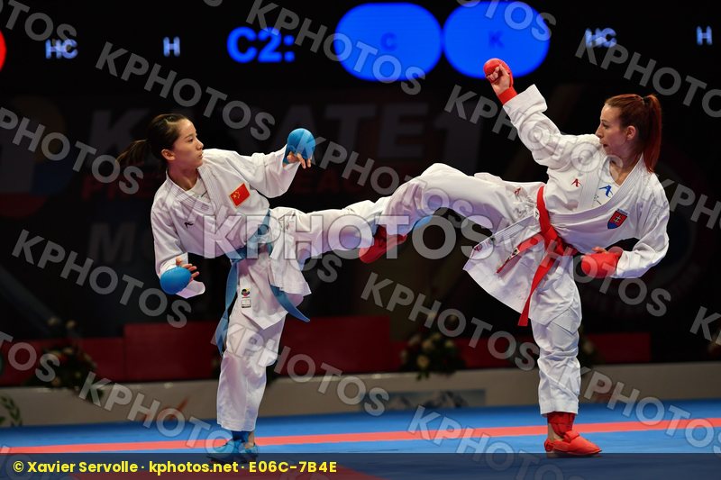 China Female kumite -50 kg Kovacikova Lucia Li Ranran Slovakia