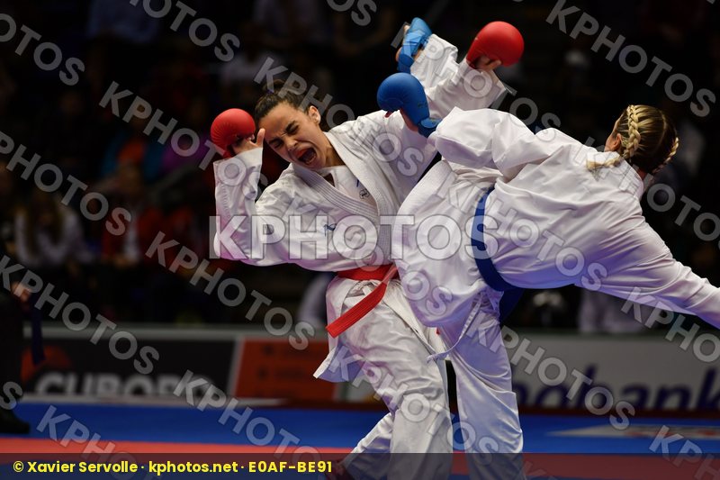 Female kumite -50 kg France Morocco Recchia Alexandra Sayah Aich