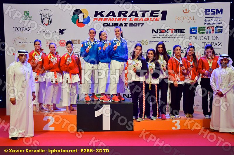 Croatia Female team kata Fijlkam National Team Italy podium Spai