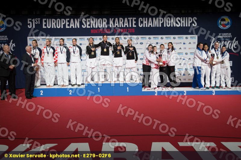 Azerbaijan Croatia Female france kumite podium team Turkey