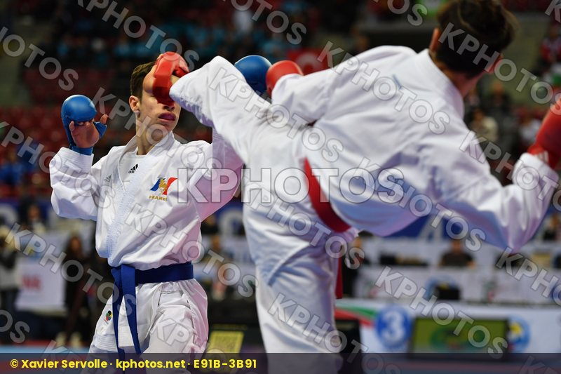 Cadet kumite male -52 kg, Ciarloni Mattia, El yazidi Bilal, Fran