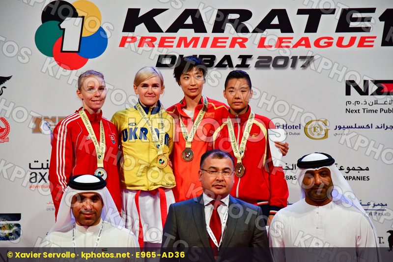 China Female kumite -61 kg podium Serogina Anita Slovakia Suchan