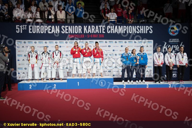 Female Germany italy kata podium Spain team Turkey