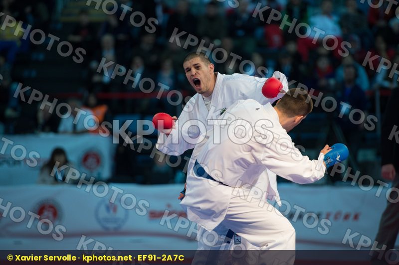 +84 kg bronze match Fyr Of Macedonia kumite male Nestorovski Mar