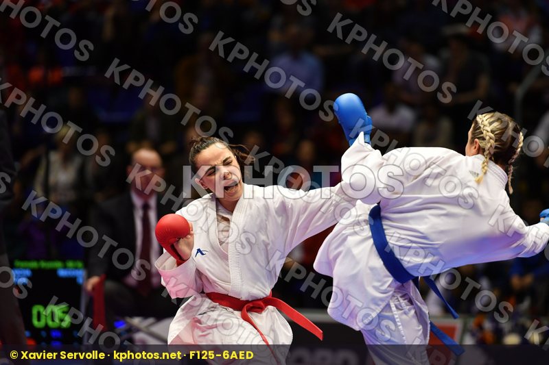 Female kumite -50 kg France Morocco Recchia Alexandra Sayah Aich