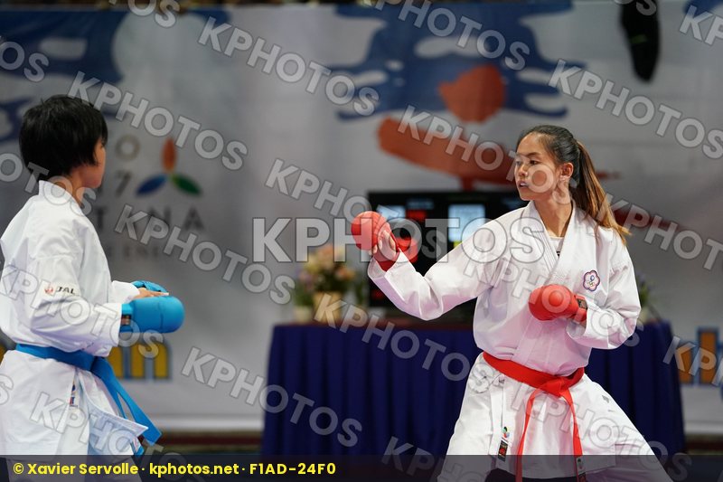 Chinese Taipei Female kumite -55 kg Ishiai Fumika Japan Wen Tzu-