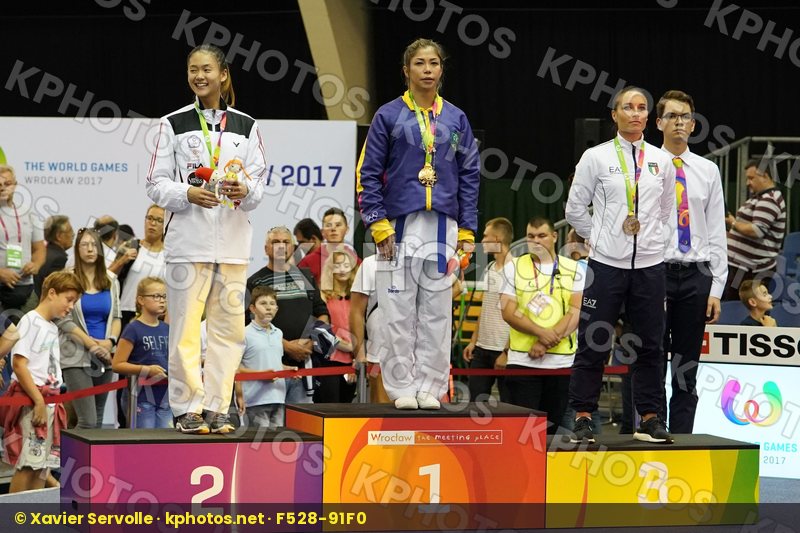 Brazil Cardin Sara Chinese Taipei Female Kumite -55kg Italy Kumizaki Valeria podium Wen Tzu-Yun