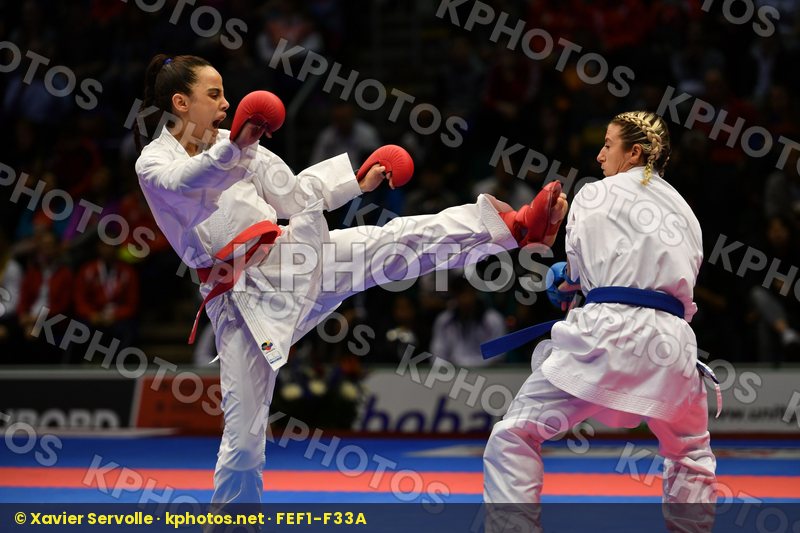 Female kumite -50 kg France Morocco Recchia Alexandra Sayah Aich
